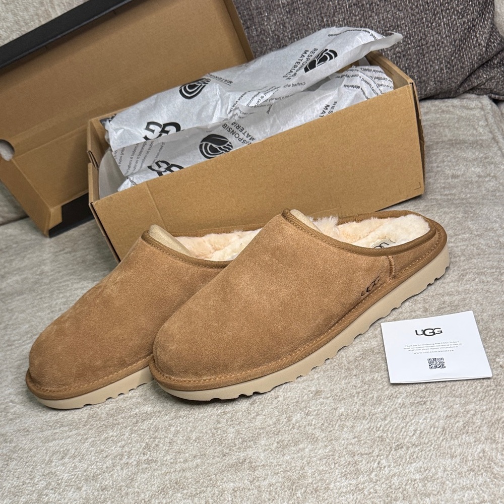 Brand New UGG Men's Tan Suede Classic Slip-on size 11